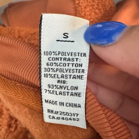 VARLEY oakden rust orange fuzzy crewneck pullover side zippers size small - Picture 8 of 8